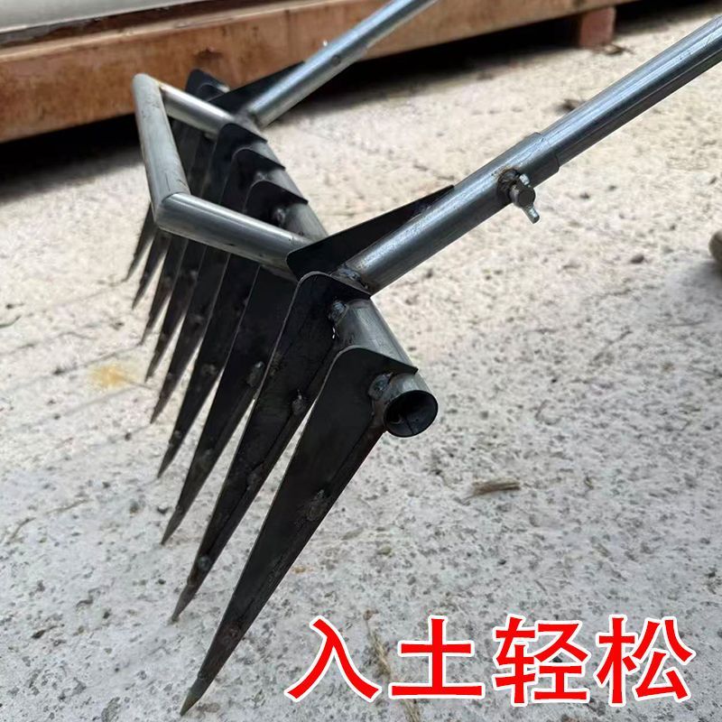 加厚锰钢挖蒜叉家用农用起姜挖坑挖土豆采摘松土专用钢叉刨蒜工具