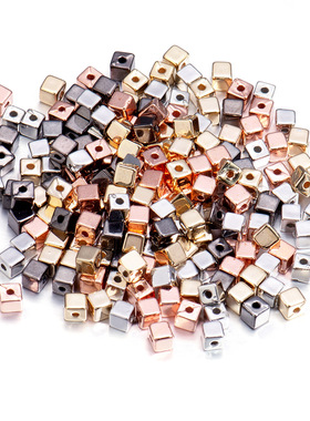 CCB方形隔珠 电镀方块珠通孔手链穿孔串珠 diy手工饰品配件