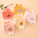 婴儿口水巾a类纯棉三角巾宝宝卡通围嘴新生儿围兜双层防吐奶围脖