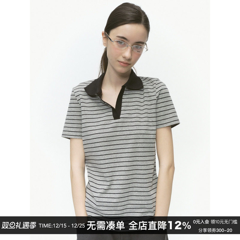 CountryMoment美式复古条纹短袖