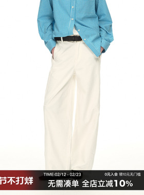 CountryMoment 【男女同款】美式复古白色工装裤春休闲阔腿裤纯棉