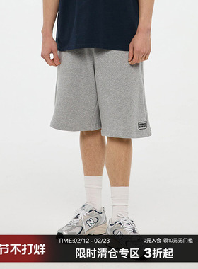 CountryMoment 日系灰色直筒运动短裤男夏季宽松纯棉针织休闲卫裤