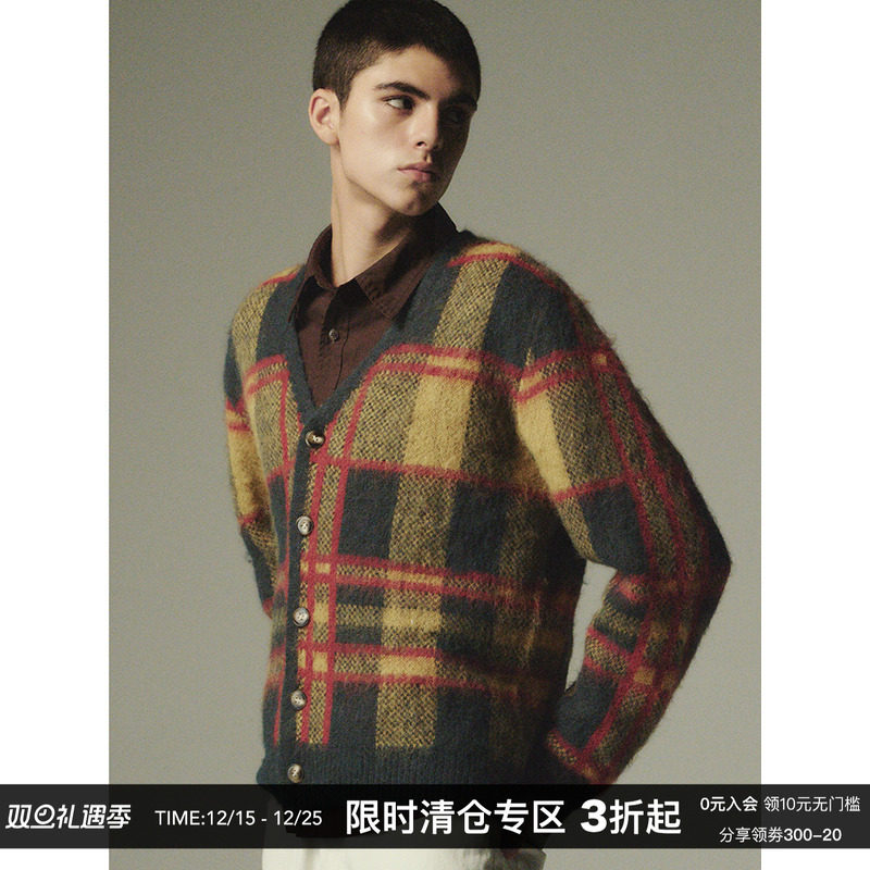 CountryMoment海马毛格子毛衣