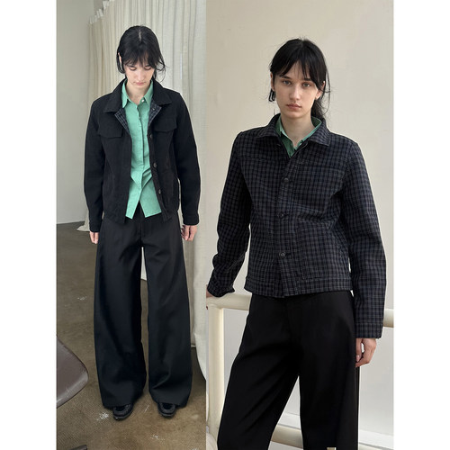 正肩双面穿小版型夹克