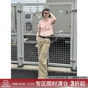 斜纹高密棉美式 女显瘦短款 娃娃领修身 衬衫 衬衣 短袖 CountryMoment