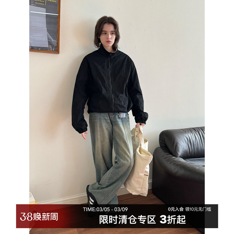 CountryMoment 重工水洗复古撞色领开衫夹克男女cleanfit短款外套