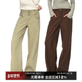 宽松显瘦牛仔裤 CountryMoment 复古工装 裤 男女同款 设计感美式