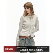 CountryMoment 上衣 针织修身 羊毛混纺毛衣开衫 拉链外套女2025新款