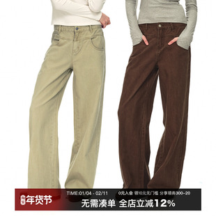 CountryMoment【男女同款】设计感美式复古工装裤宽松显瘦牛仔裤