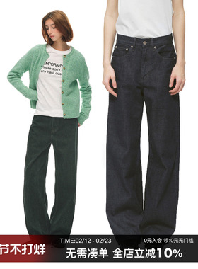 CountryMoment 原色直筒工装牛仔裤女黑色新款休闲宽松显瘦阔腿裤