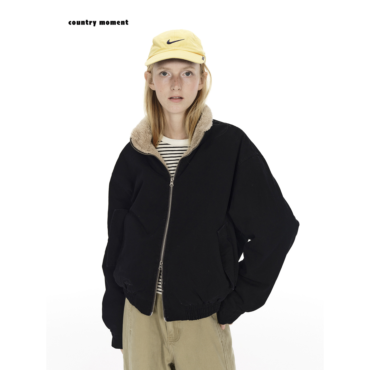 纯棉立领外套加绒加厚复古夹克男