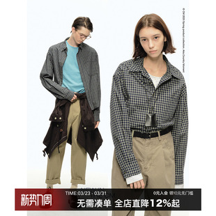 衬衫 CountryMoment 格子长袖 复古短款 男女Cleanfit休闲衬衣 春季