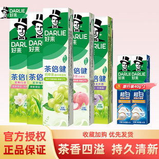 DARLIE好来黑人茶倍健果味茶香牙膏套装成人清新口气含氟官方正品
