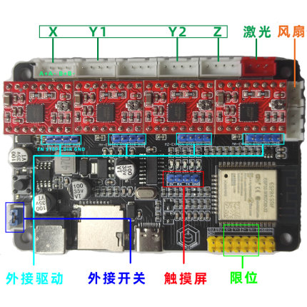 写字机器人激光雕刻机esp32控制板CNC四轴五轴grbl控制板