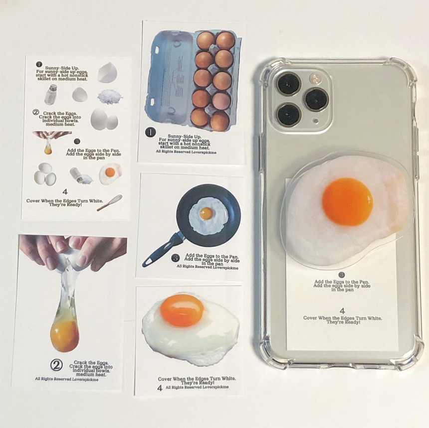 [布几岛]韩国代购loverspickme贴纸明信片组合包鸡蛋荷包蛋白煮蛋