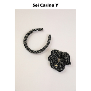 Sei Carina Y金丝粗花呢发箍发圈女气质小香风百搭新款发饰大肠圈
