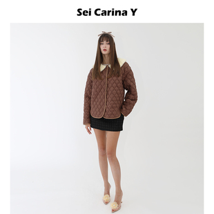 Y毛毛领拼接棉服外套女小众款 Carina Sei 高级设计感上衣 5折