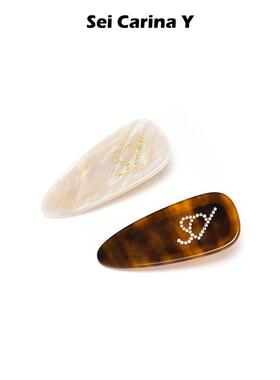 Sei Carina Ylogo烫钻刘海夹大号侧边发夹女新款小众设计感头饰