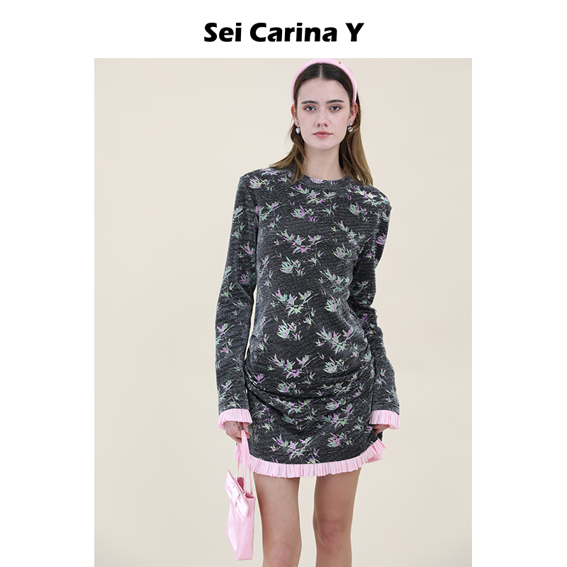 SeiCarinaY修身花卉连衣裙