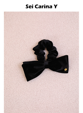 Sei Carina Y双层蝴蝶结丝绒发圈女头绳大肠圈发饰百搭时尚甜美