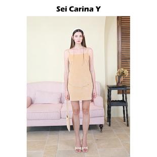 7折 Carina Sei 简约高级感裙子 Y腰链装 饰吊带裙连衣短裙女新款