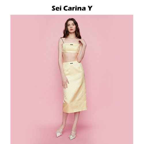SeiCarinaY小花亮感半身裙女