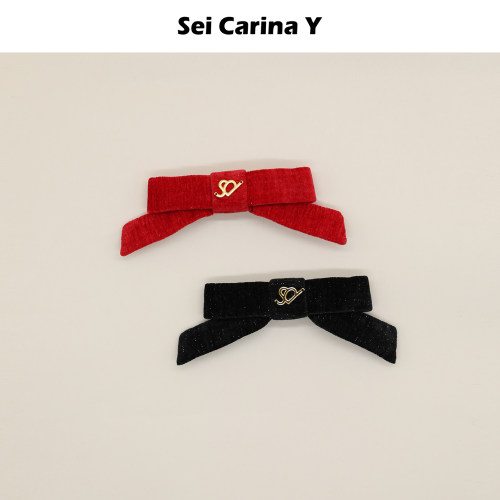 SeiCarinaY闪丝绒蝴蝶结弹簧夹