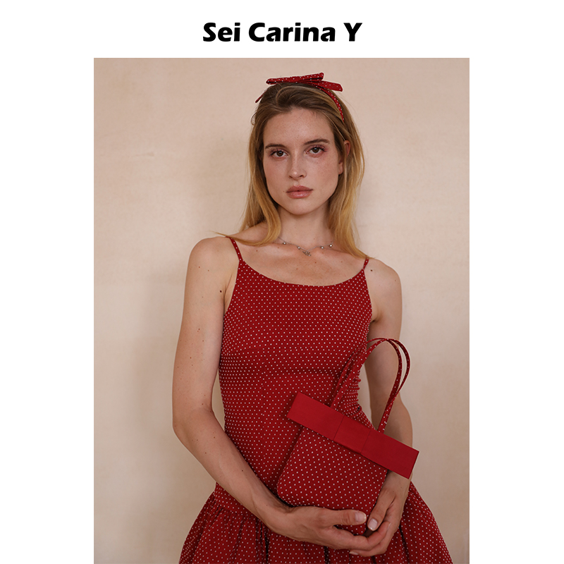 SeiCarinaY波点蝴蝶结公主包