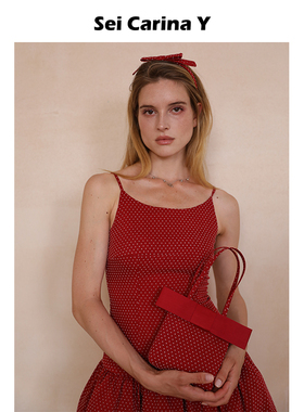 Sei Carina Y波点手拎蝴蝶结公主包女百搭甜美时尚手提包2025新款