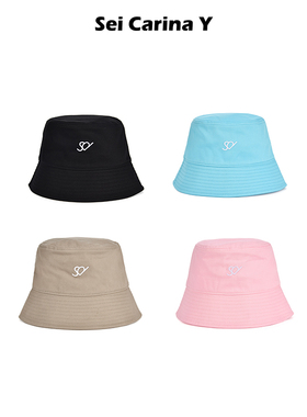 Sei Carina Y新版logo刺绣渔夫帽女遮阳防晒帽简约百搭盆帽高级感