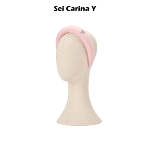 Sei Carina Y毛绒宽版无钻花朵发箍女简约新款秋冬高级感头箍发饰