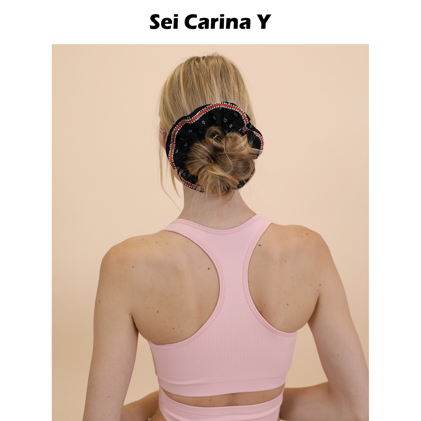 Sei Carina Y法式花边大号发圈大肠圈盘发扎马尾头绳皮筋发饰百搭