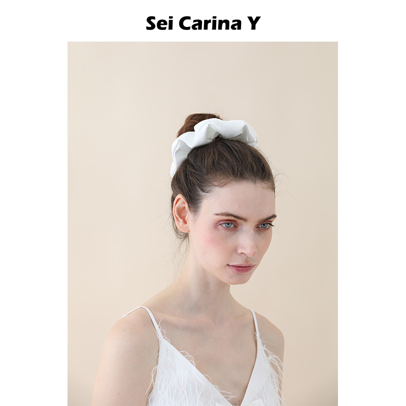 Sei Carina Y亮光枕头发圈女夏新款简约时尚百搭大肠头绳发饰