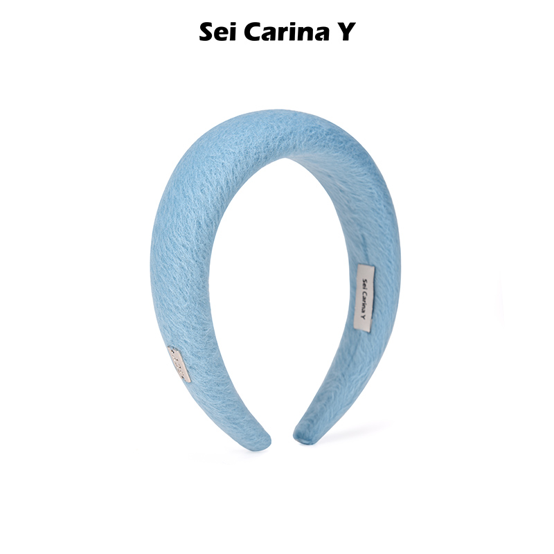 毛绒长毛呢金属logo发箍