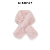 Sei 百搭 保暖亲肤围脖女时尚 Carina Y毛毛茸交叉围巾女可爱秋冬款