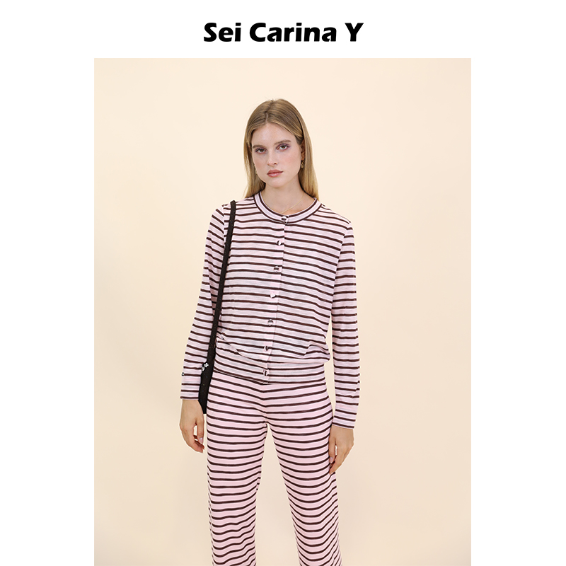 SeiCarinaY条纹开衫长袖
