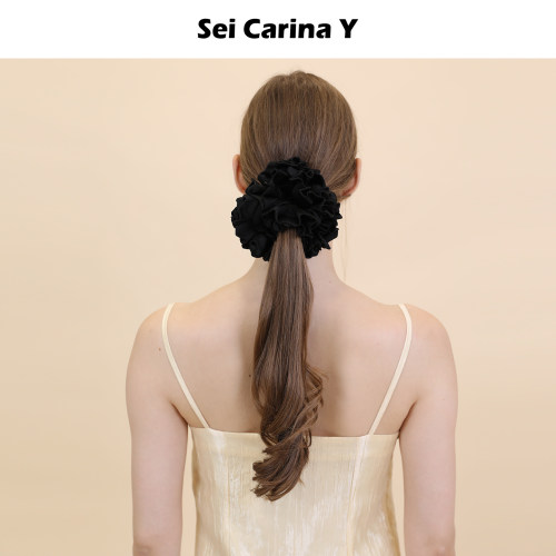 SeiCarinaY褶皱花苞缎面发圈