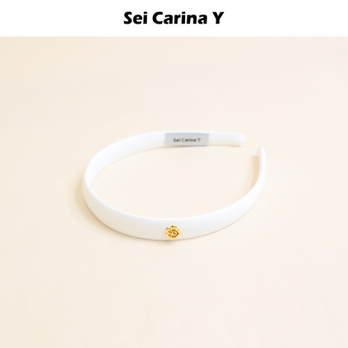SeiCarinaY缎面花朵logo细发箍