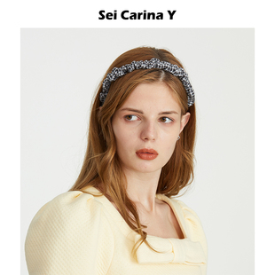 SeiCarinaY格子褶皱发箍女洗脸头箍高级感头饰小众 4折