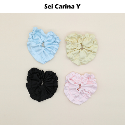 SeiCarinaY缎面爱心褶皱发圈