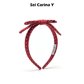 Sei Carina Y波点双层蝴蝶结发箍女甜美可爱少女风不勒头发饰头箍