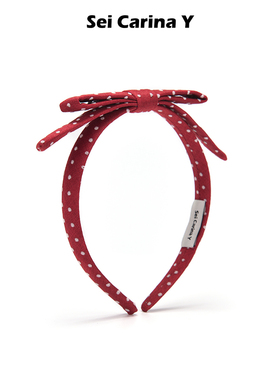 Sei Carina Y波点双层蝴蝶结发箍女甜美可爱少女风不勒头发饰头箍