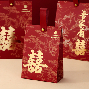 结婚喜糖盒2026新款婚宴糖果盒高级感婚礼喜糖袋伴手礼盒纸盒空盒