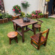 碳化木质阳台露台酒吧小桌椅子 防腐木户外庭院花园实木桌椅组合