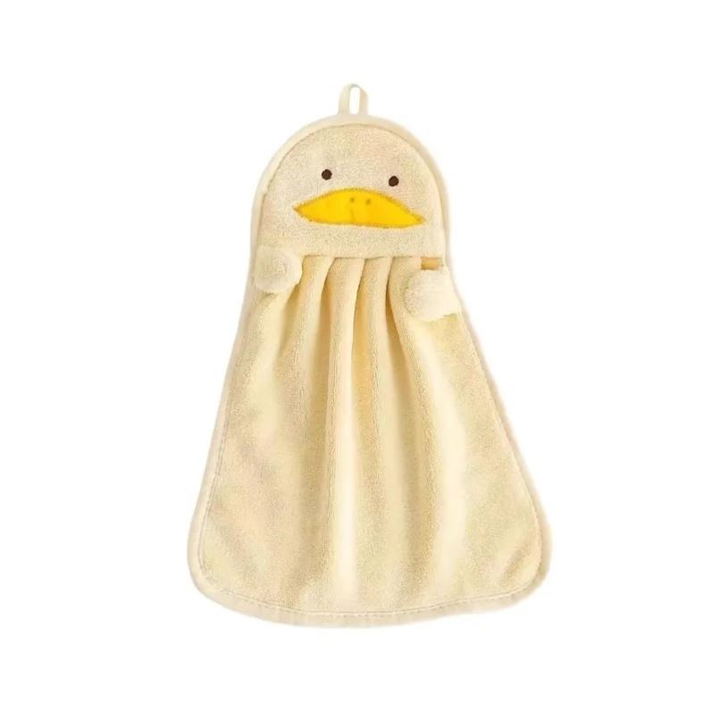 挂式珊瑚绒加厚锁边抹布厨房菠萝格不掉毛强吸水素色洗碗布擦手巾