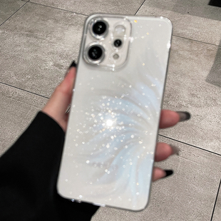 几何魔方适用opporeno14pro手机壳新款透明闪粉reno15女神超火爆款12全包防摔高级感pro女款reno超薄oppo硬壳