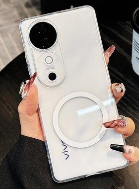 几何魔方适用vivos19pro手机壳磁吸新款超薄透明s18镜头全包防摔s17e散热s16硅胶高级感vivo男女款简约软壳