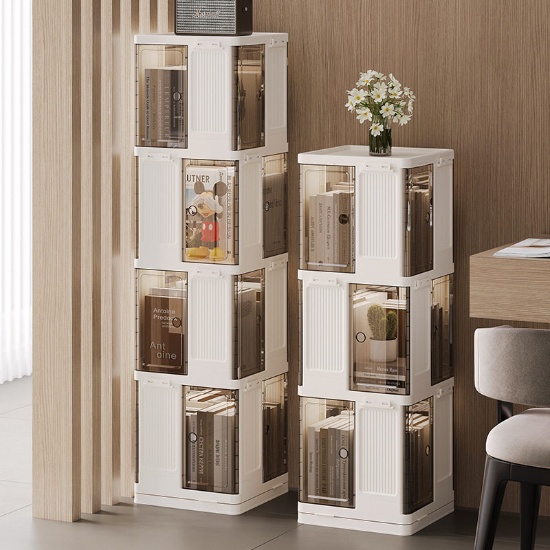 旋转书箱简约多层旋转落地式收纳箱家用收纳柜子书柜免安装置物架,收纳整理,整理架/置物架/收纳架,淘宝优惠券,粉丝福利购,淘宝优惠卷