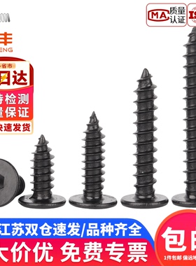 黑色304不锈钢自攻螺丝钉CA平头内六角自攻木螺钉M2M3M4M5M6M8