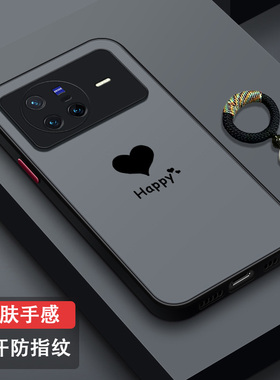 适用vivoX80手机壳全包防摔硅胶vivoX80pro男女新款磨砂亲肤套vivox80防指纹超薄散热透明V2183A个性简约爱心